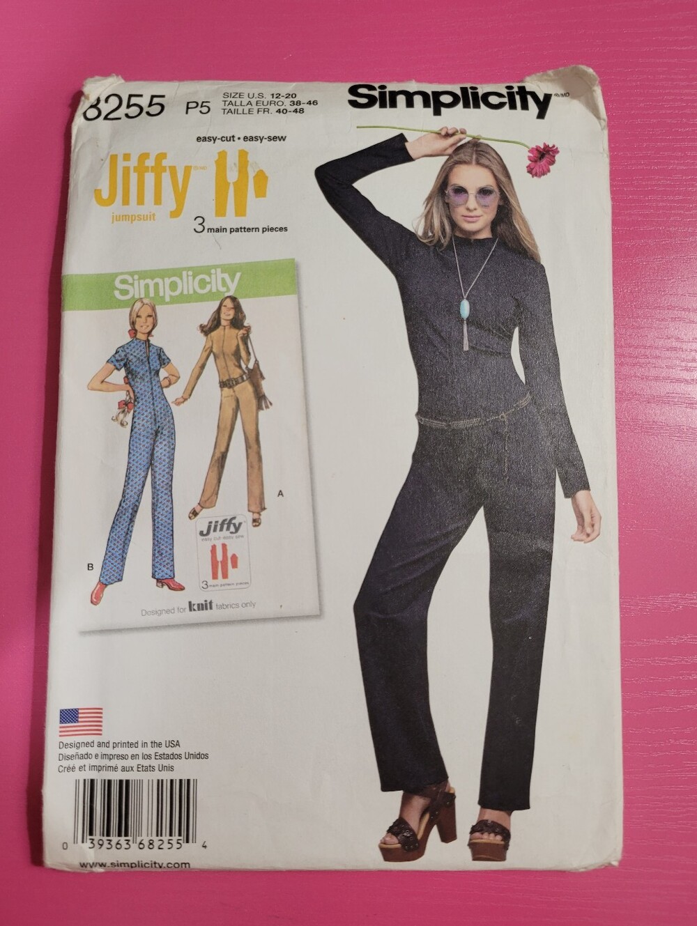 Simplicity Jiffy Misses' Knit Jumpsuit Sewing Pattern 8255 Sizes 12-20 (1466)